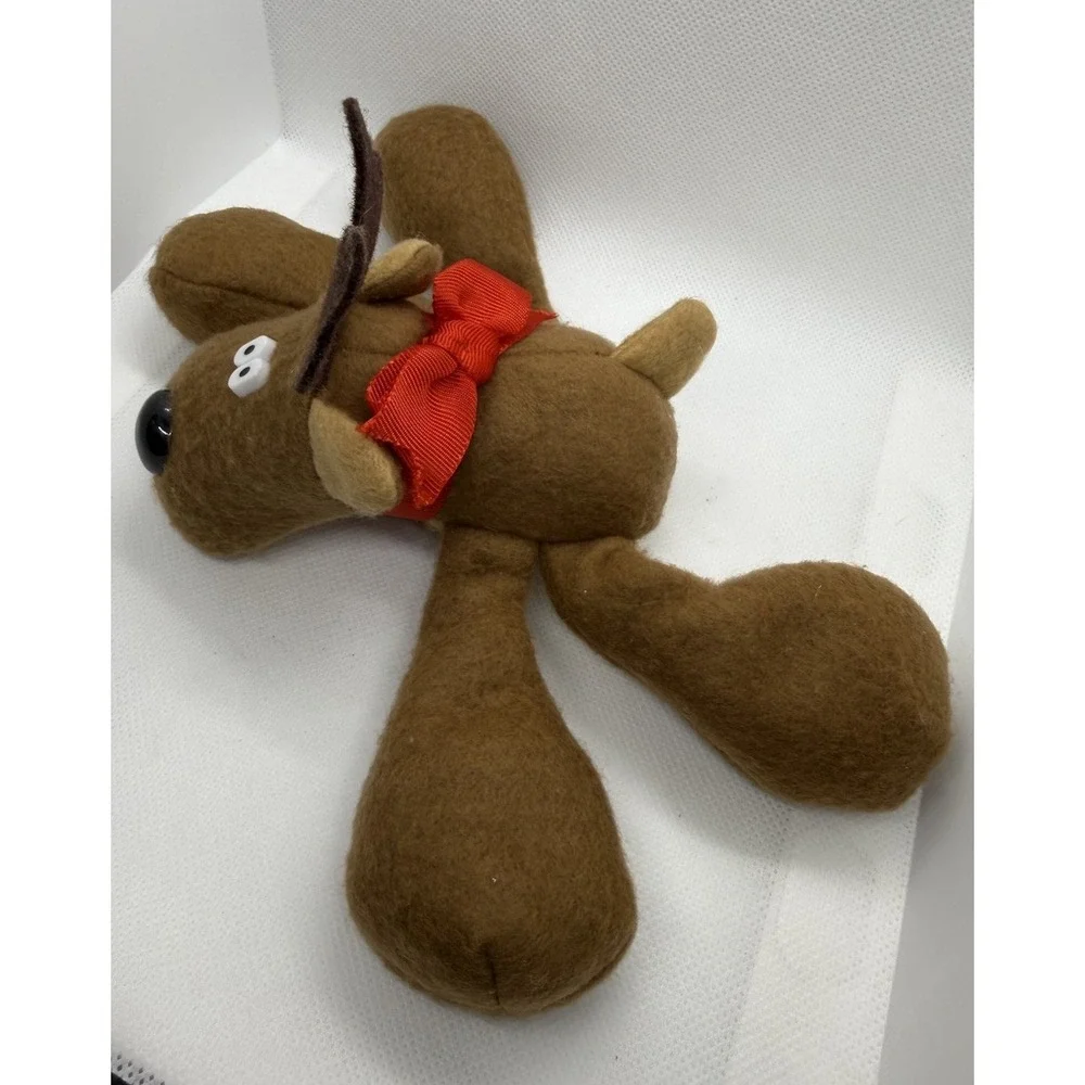 Hallmark Rodney Reindeer Vintage Small Brown Stuffed Animal Plush Beanie